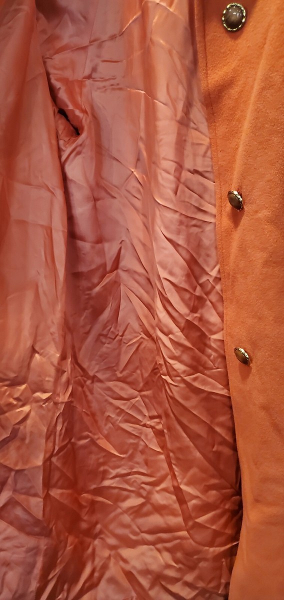 Vintage Simonetta Italian Salmon Trench Wool Coat Med/Large View 6