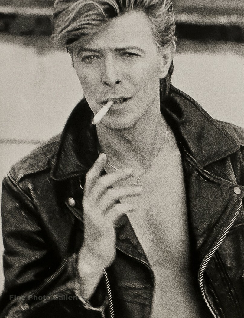singer cigarette 1987 Vintage DAVID BOWIE Singer HERB RITTS Rock Music Cigarette Photo  Engraving