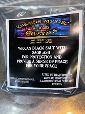 4oz Black Salt, Sage Ash, Protection Metaphysical