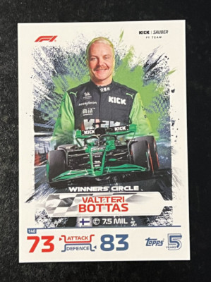 Turbo Attax 2024 Formel 1 Trading Card 140 Valtteri Bottas Winners Circle
