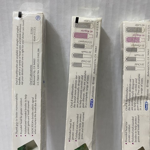 3 Vintage Oral-B Soft Regular 40 Straight Zahnbürste 1988 1993 versiegelt - Bild 5 von 10