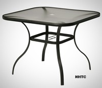 Bailey Patio Dining Table Metal Frame Scratch/rust Resistant Glass Top Black on sale Bailey Patio Dining Table Metal Frame Scratch/rust Resistant Glass Top Black on sale