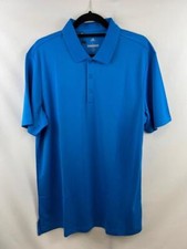 ADIDAS GOLF Men's Solid Short Sleeve Golf Polo Shirt Bright Blue Sz L NWT