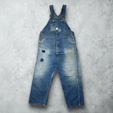 Vintage 50s Big Buck Overalls Bib Denim Ely Union Made Sanforized 41x27 USA