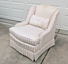 Drexel Ivory/Silver upholstered Club Chair
