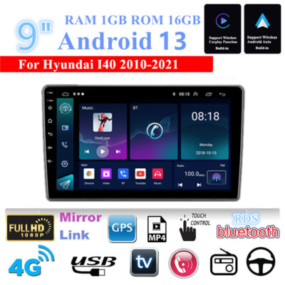 9'' Android 13 1GB＋16GB Car Stereo Radio GPS Navigation For Hyundai I40 2010-21