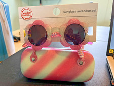 NEW, Wonder Nation Flower Sunglasses And Case Set- girls