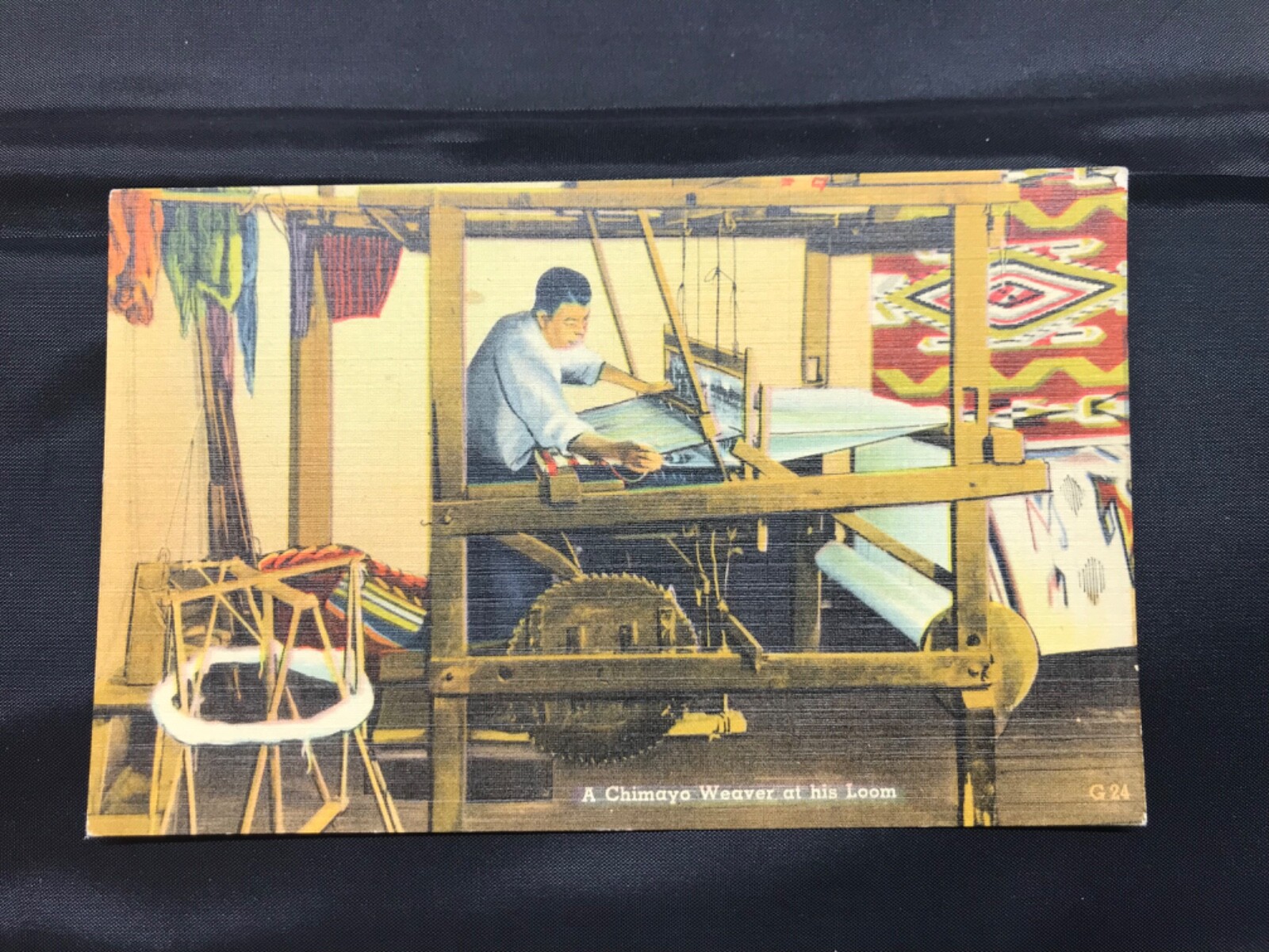 Chimayo Weaver Loam Indian Pueblo New Mexico, Advertising Vintage 1930