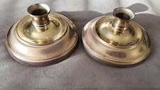 Two Rare Vintage Brass Candle stick holders made in USA. Wick N Sticks.