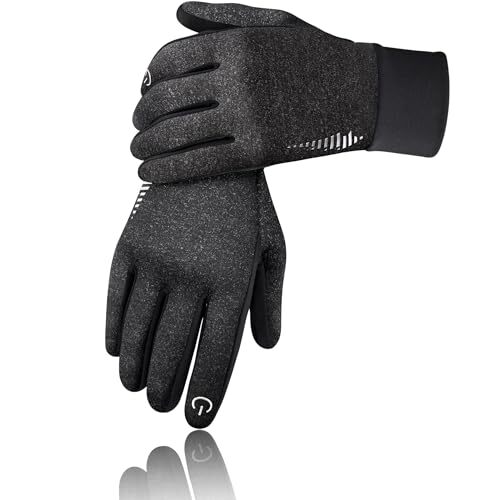 Winter Gloves Women Men - Warm Gloves Cold Weather, Windproof, Medium Black-image
