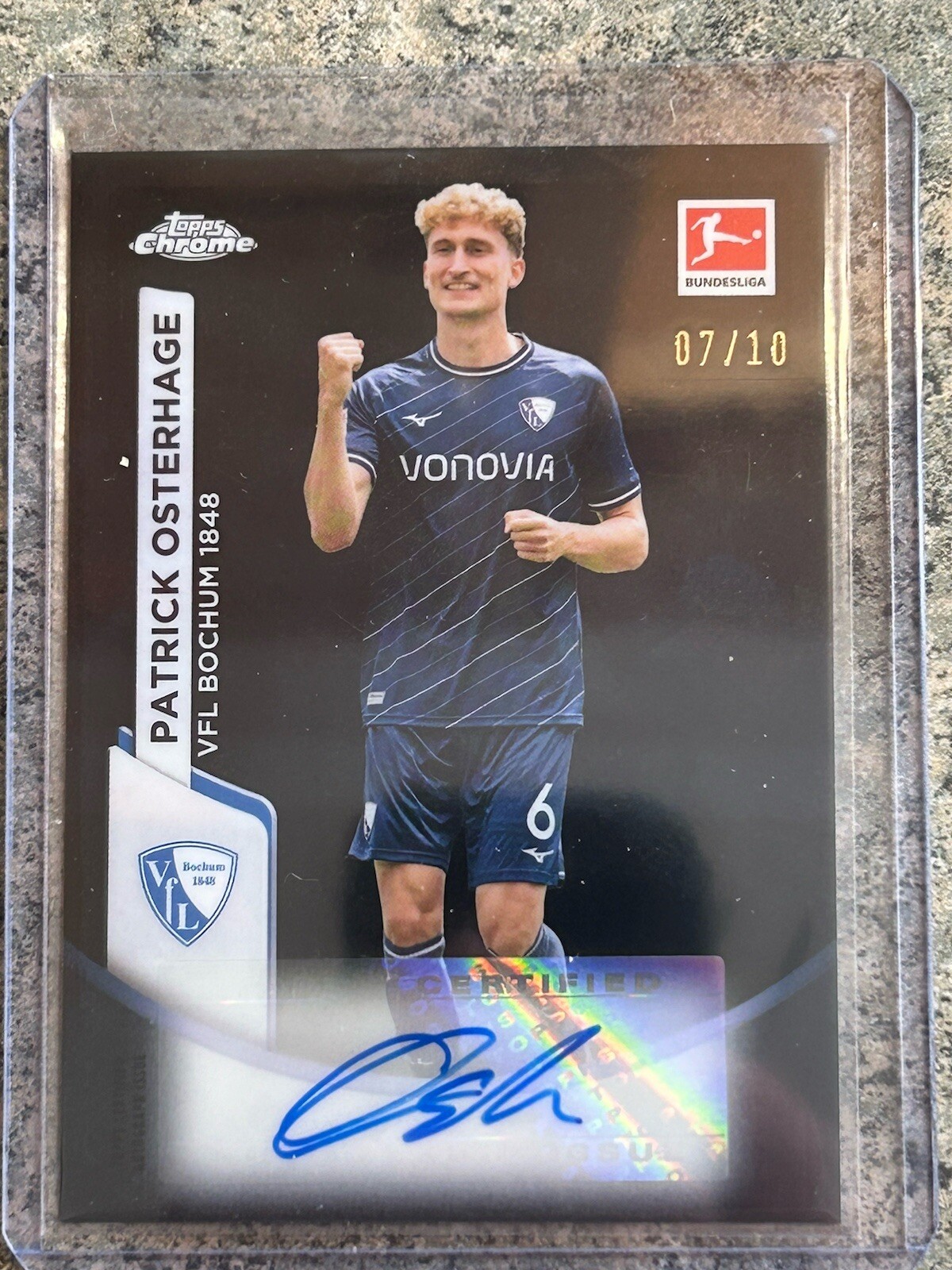 Patrick Osterhage Black /10 Autograph Topps Chrome Bundesliga Sapphire Edition