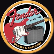 Fender Guitar & Amplifiers Since 1946 Sign Refrigerator Magnet 3 Inch Diameter