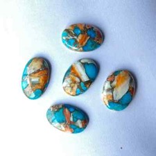  WHOLESALE SPINY OYSTER COPPER TURQUOISE CABOCHON OVAL SHAPE LOOSE GEMSTONE
