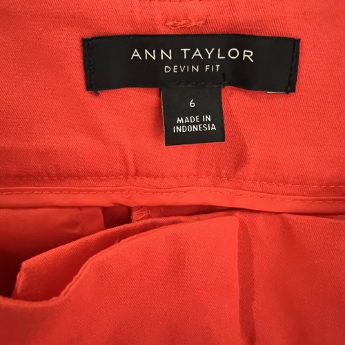 Ann Taylor Womens Devin Fit Chino Shorts Size 6 Orange Cotton Blend - Picture 7 of 8