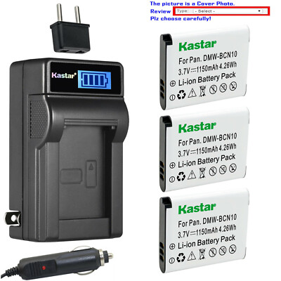 Kastar Battery LCD AC Charger for Panasonic DMW-BCN10 & Panasonic DMC-LF1 Camera