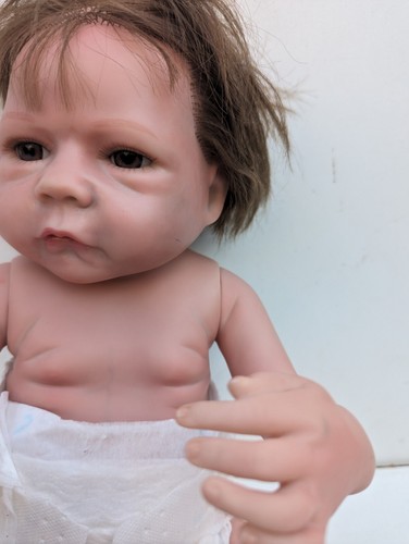 Reborn Silicone Baby Infant Doll Female Anatomically Correct In Nappy - Picture 3 of 6