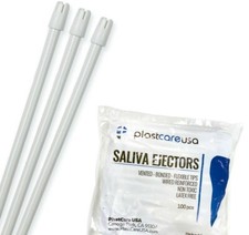 100 1 Bag Saliva Ejectors Ejector White Dental, Suction Tips, Disposable