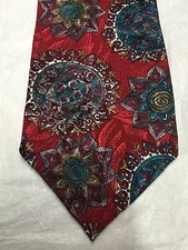 WEMBLEY MEN'S TIE RED WITH BLUE GREEN BROWN GRAY 4 X 58