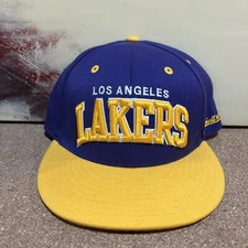 Los Angeles Lakers Mitchell & Ness Hardwood Classics Script Purple Yellow 7 5/8