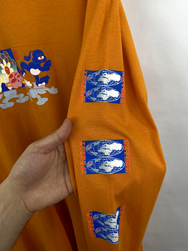 🇺🇸 Vintage Element skate center logo long sleeve hype size L color orange - Picture 5 of 9