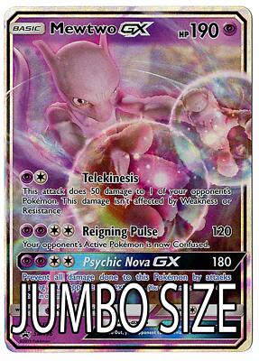 Pokemon MEWTWO GX SM196 Black Star Promo Card (Jumbo/Oversized