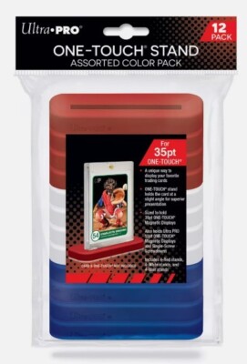 ULTRA PRO ONE-TOUCH STAND ASSORTED COLOR 12-PACK RED / WHITE / BLUE #15222 NEW