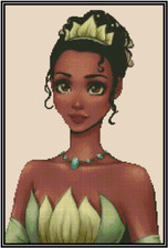 Princess Tiana Portrait Counted Cross Stitch Chart  #52-110