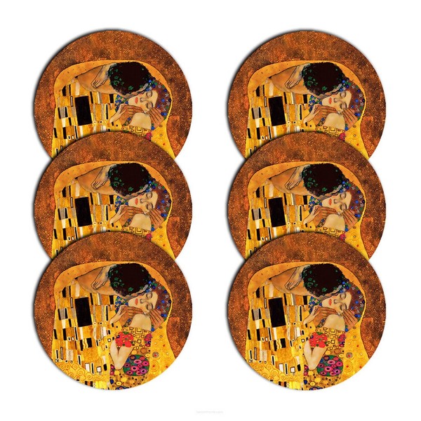 6 StüCk Tischset Platzmatte Untersetzer Platzdeckchentischmatte/Rund/33Cm/Kiss-image
