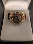Without Stone LADY LIBERTY COIN Women's Lab Created Ring 14k Yellow Gold Plated  — photo 4