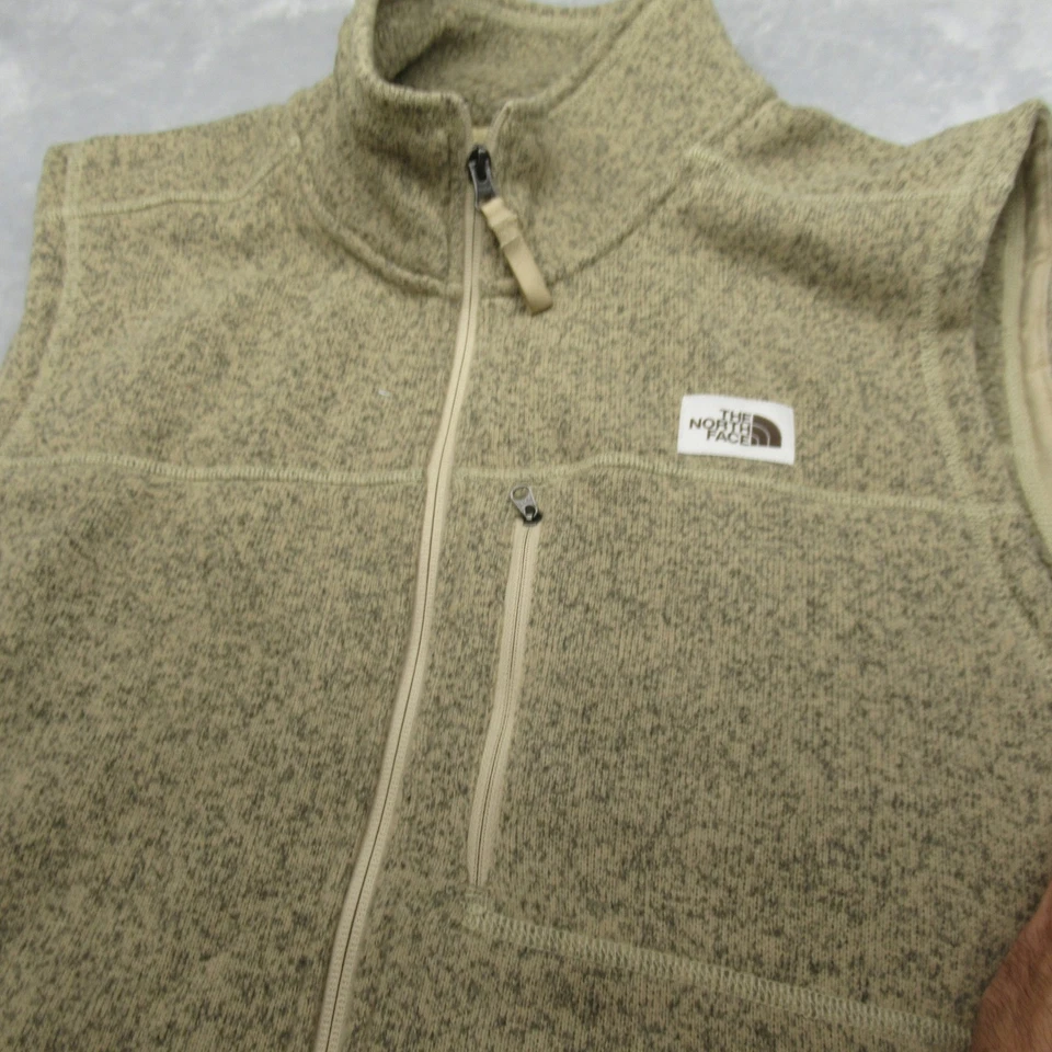 Chaleco The North Face Para Hombres XXL Amarillo Tostado Gordon Lyons Vellón Cremallera Completa Exterior Foto 3 de 4