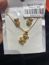 Gold-plated Teddy Bear Jewelry Set