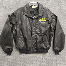 Vtg MAC Racing Buick King Louie Pro Fit Bomber Jacket Mens XL Black Made in USA