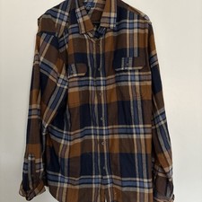 George extra large long sleeve flannel button up 46  48 shirt