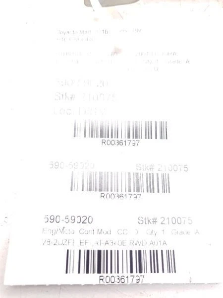 01-02 MÓDULO DE CONTROL ELECTRÓNICO MOTOR TOYOTA TUNDRA MONTAJE ECM Foto 2 de 4