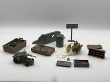 Lot of GI Joe ARAH accessories and Action Pack Tank Car- sand bags  crates  etc