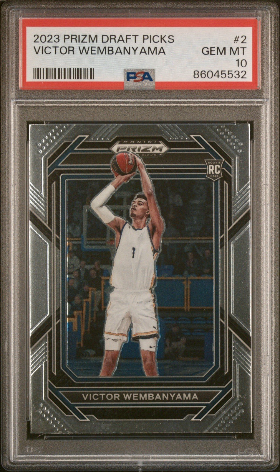 2023-24 Panini Prizm Draft Picks PSA 10 Victor Wembanyama RC #2 Spurs Rookie