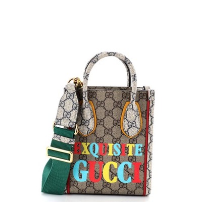 Gucci Exquisite Vertical Tote Printed GG Coated Canvas Mini | eBay