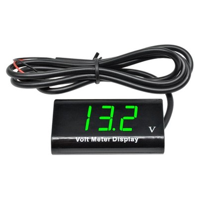 0.56'' Digital LED Panel Green Voltmeter IPX6 12V Waterproof Volt Meter For Car #