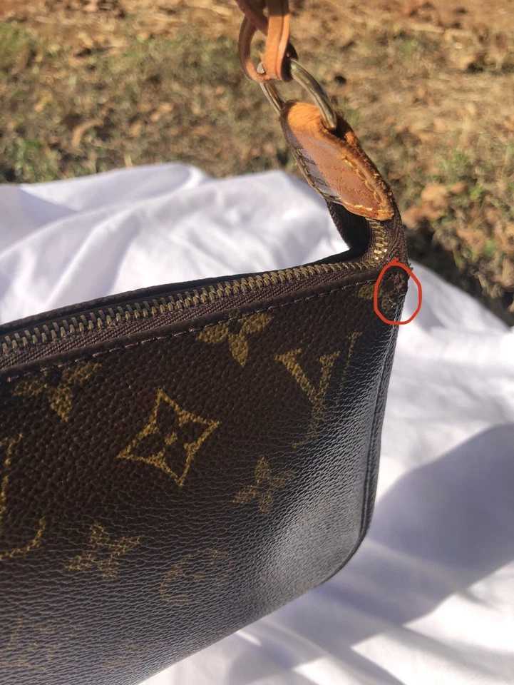 AUTHENTIC Louis Vuitton Pochette Accessories Monogram Brown Vintage AR0017 - Image 4 of 4