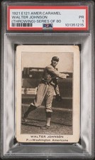 WALTER JOHNSON 1921 E121 AMERICAN CARAMEL PSA 1 ! *JUST GRADED ! *INSANELY RARE