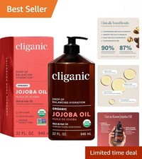 Organic Jojoba Oil 32 oz, 100 Pure Bulk, Natural Cold Pressed Unrefined He...