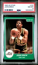 1983-84 Star #137 John Drew PSA 8 Utah Jazz