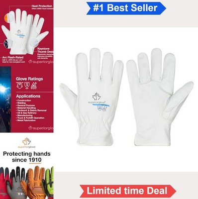 Goatskin Leather Work Gloves Cut Resistant ANSI A5 Heat Arc Flash CAT 3 White