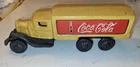 VTG 1930's Coca Cola Truck - Cast Iron Metal - Yellow Delivery Truck 7-1/2” L