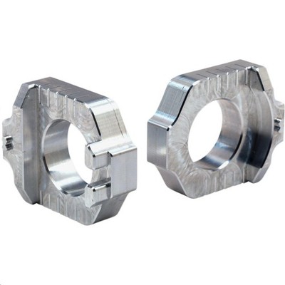 Works Connection Elite Axle Blocks - Silver Motorcycle Dirt Bike 17-320 66-17320