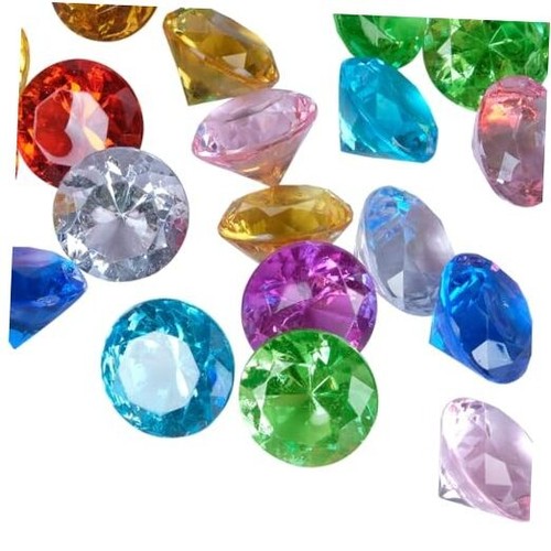 Acrylic Diamond Fake Gems Vase Filler, 240pcs 3/4 Inch Faux Diamonds Crystals