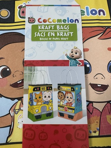 CoComelon Paper Kraft Party Bags - 8pk - Kids Birthday Party Favour Gift - NEW - Picture 2 of 6