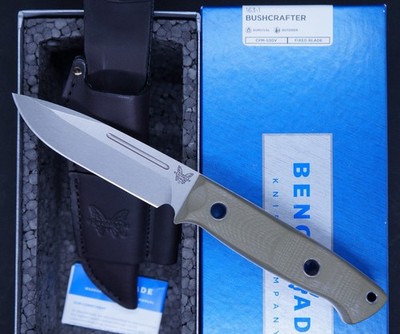 Benchmade 163-1 Bushcrafter Knife S30V Stainless OD Green G10 Handle Made in USA