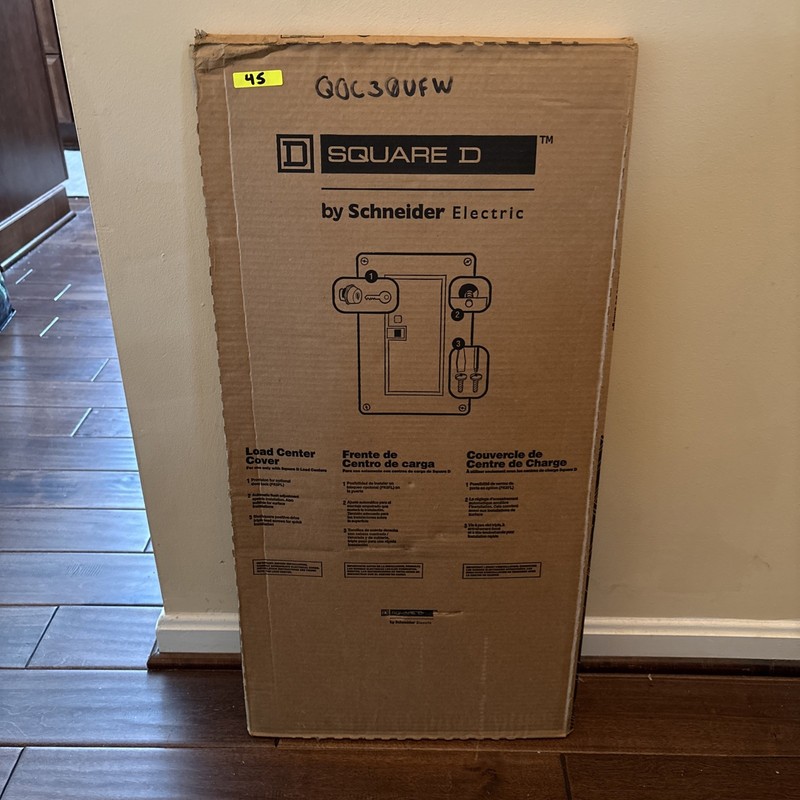 SQUARE D QOC30UFW Load Center Cover: 15.44"W x 31.06"L,Non-Vented,30 Spaces New