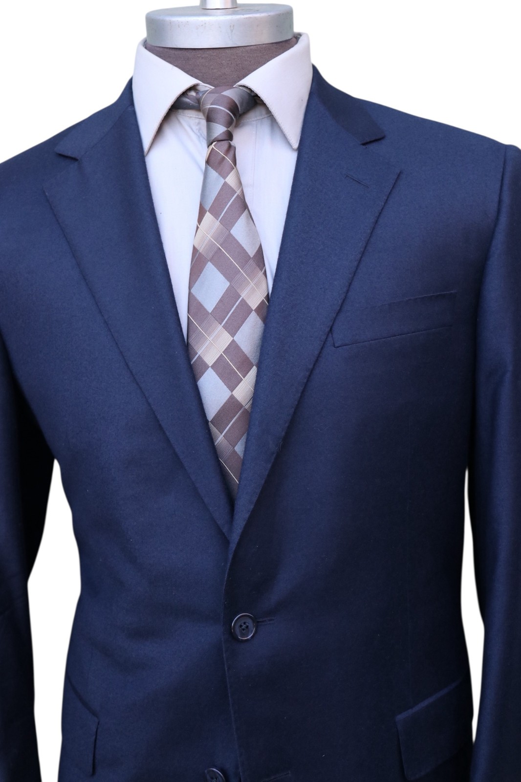 Samuelsohn Performance Solid Blue Wool Cashmere T… - image 2